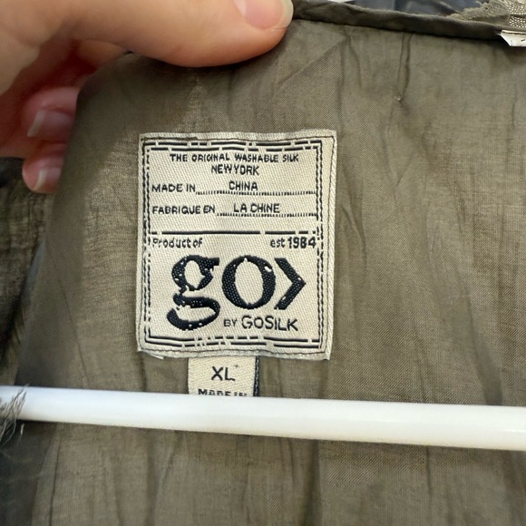 Anthropologie Go by Gosilk Dress Olive Green Silk Dress Size XL - Picture 2 of 7